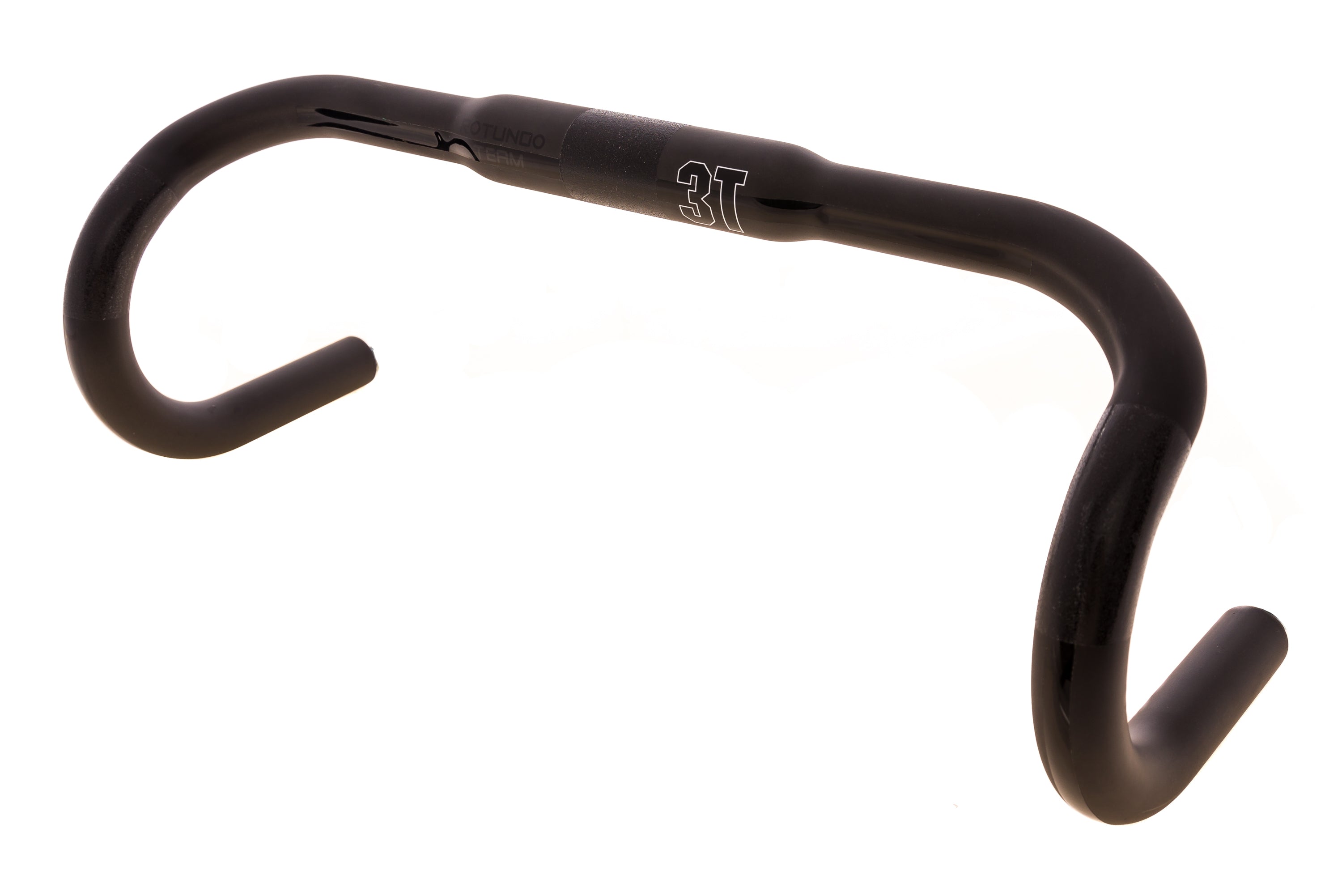 3T Rotundo Team Stealth Carbon Road Bike Handlebar - 31.8mm Clamp, 40cm Width, Black - Perfect for Road Cycling & Racing Performance