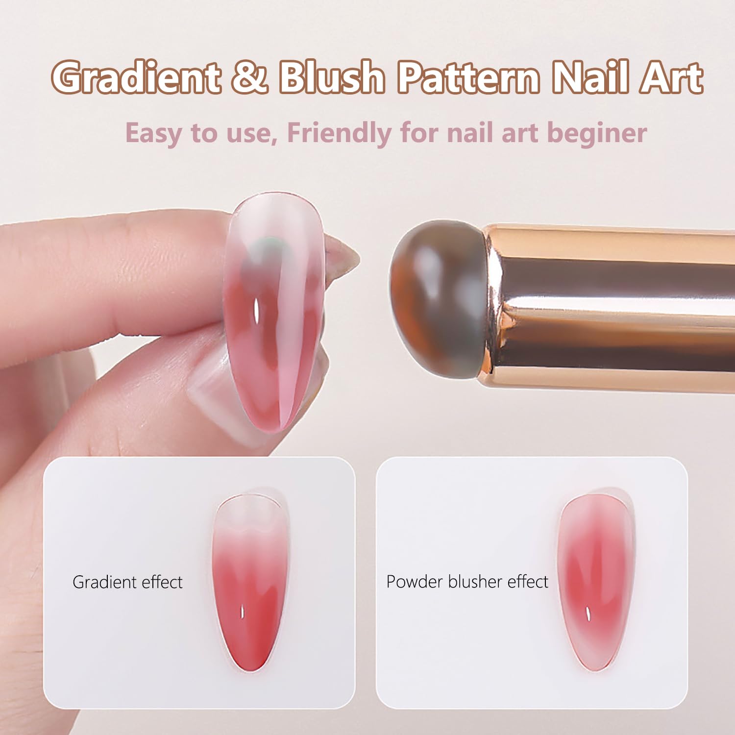 WOKOTO 4 Pcs Ombre Nail Brush Set - Gradient Nail Sponges & Silicone Brushes for Gel & Acrylic Nails - Perfect for Ombre, French Tip & Nail Art Designs | Salon & DIY Manicure Tools