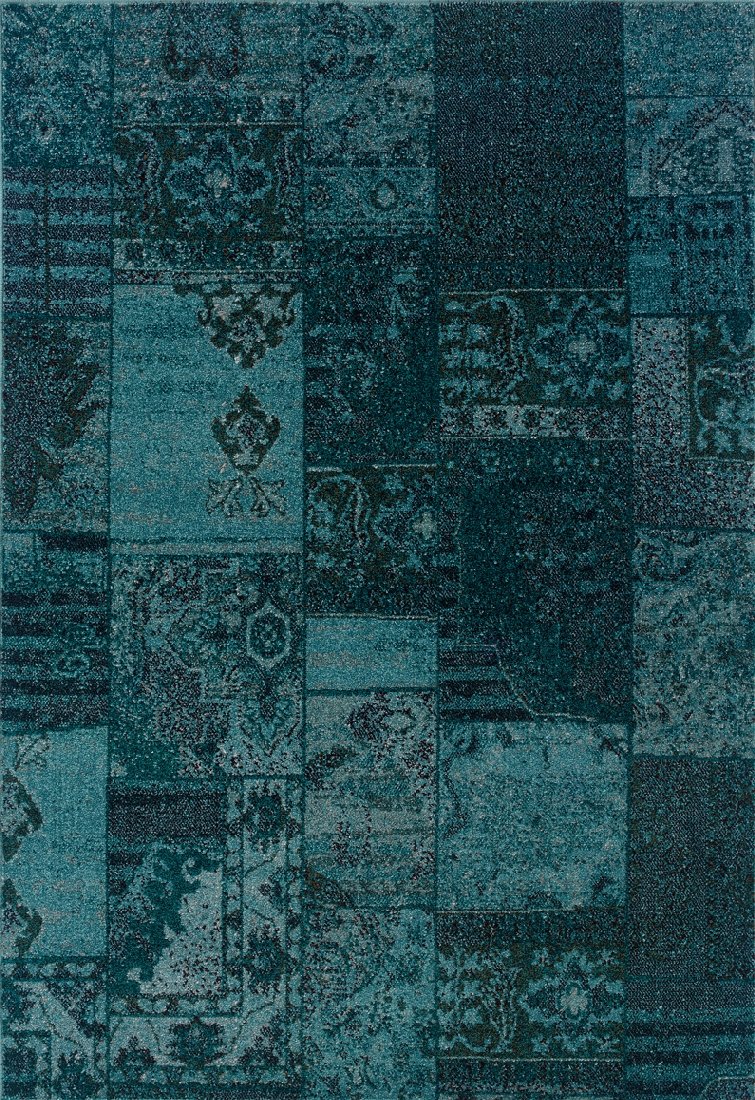 Handmade Revival Teal and Gray Persian Round Rug - 7'8