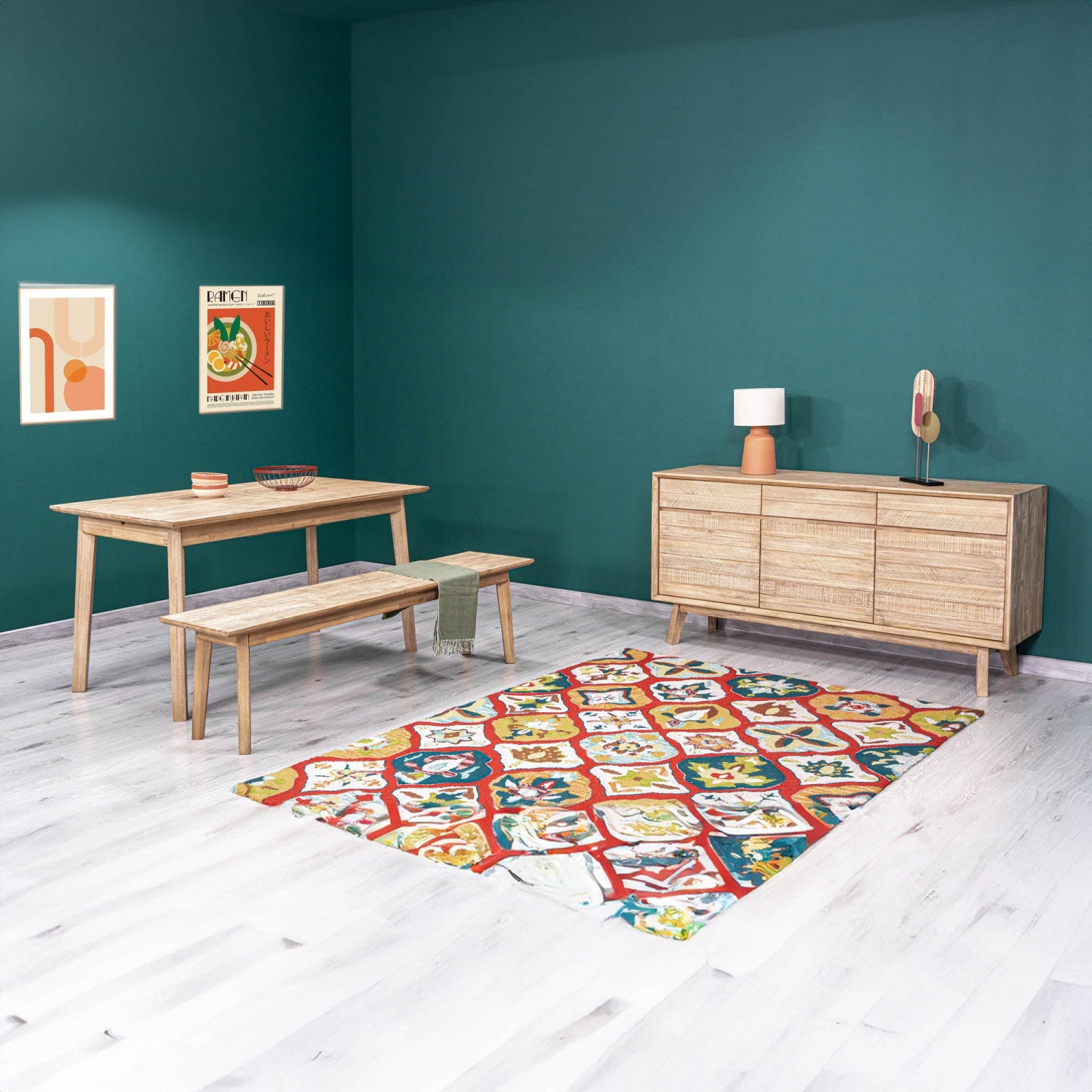 Abenra Bench Light Driftwood - Modern Wooden Entryway Bench with Natural Finish | Perfect for Hallway, Living Room & Bedroom Decor