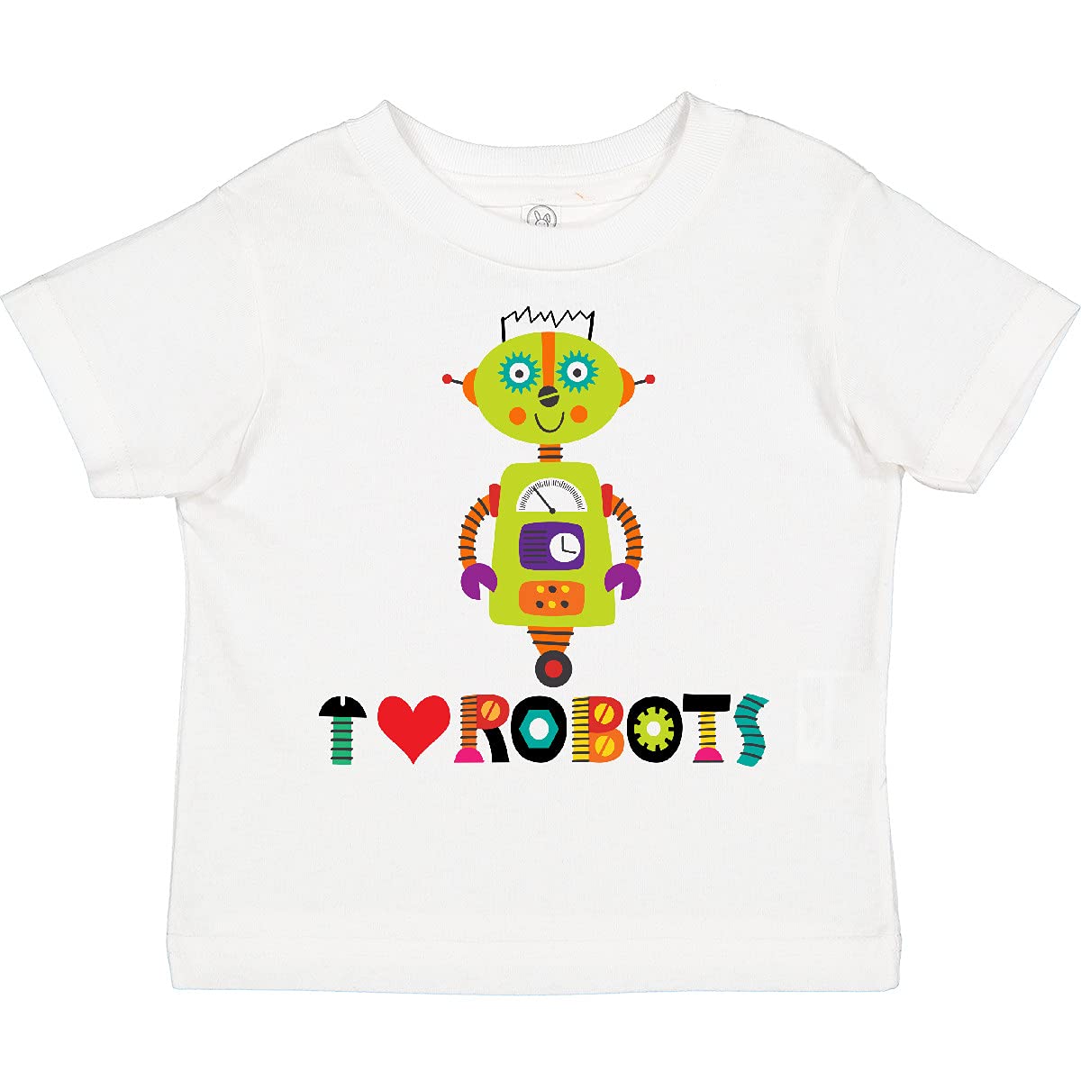 Inktastic Robotics Team I Love Robots Toddler T-Shirt - Cute Science & STEM Graphic Tee for Kids, Boys & Girls - Perfect for School, Robotics Club & STEM Events