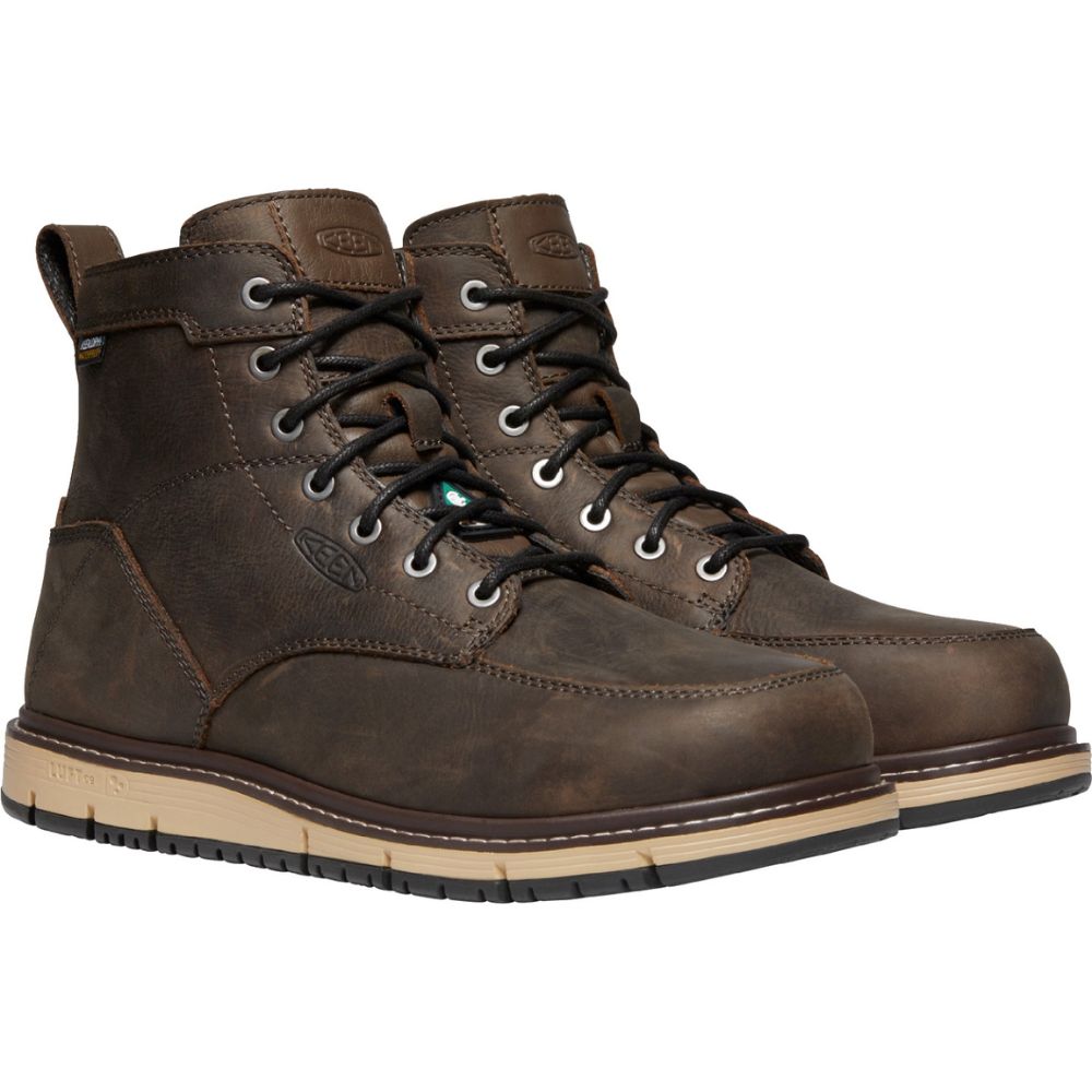 Keen San Jose Men’s 6” Aluminum Toe Work Boot - Brown 1023250 | Safety Shoes for Construction, Warehouse & Outdoor Work | Durable & Comfortable Work Boots for Men