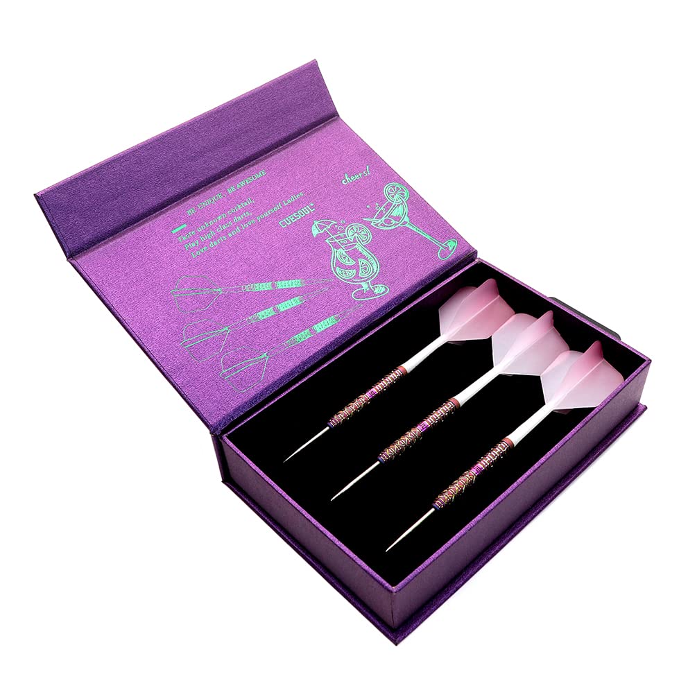 CUESOUL 90% Tungsten Steel Tip Darts Set - 21g/22g/23g Weight Options for Professional Play | Oil Paint Finish for Cocktail, COLA Beer & Draft Beer Bars | Perfect for Pub Games, League Play & Home Practice