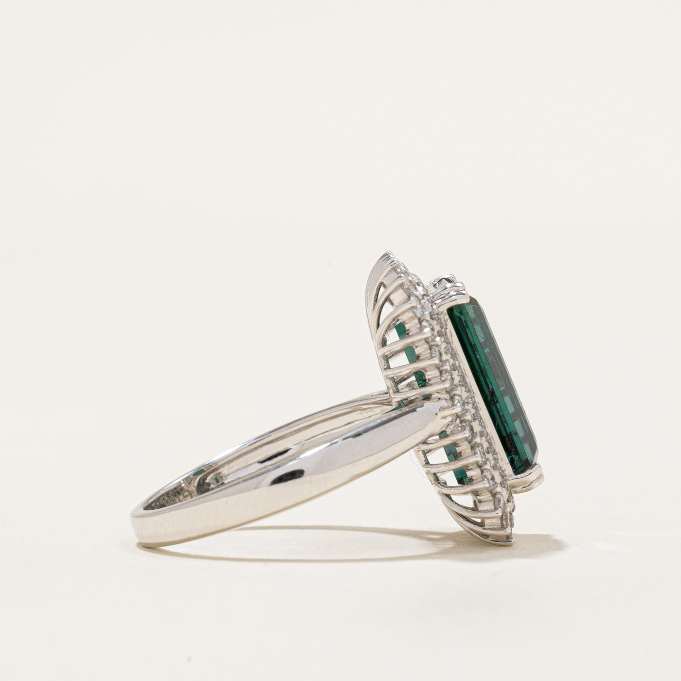 11.60ct Tourmaline & 0.576ctw Diamond Halo Engagement Ring - Size 6.5 | Elegant Wedding Band, Anniversary Gift for Her, Promise Ring for Special Occasions