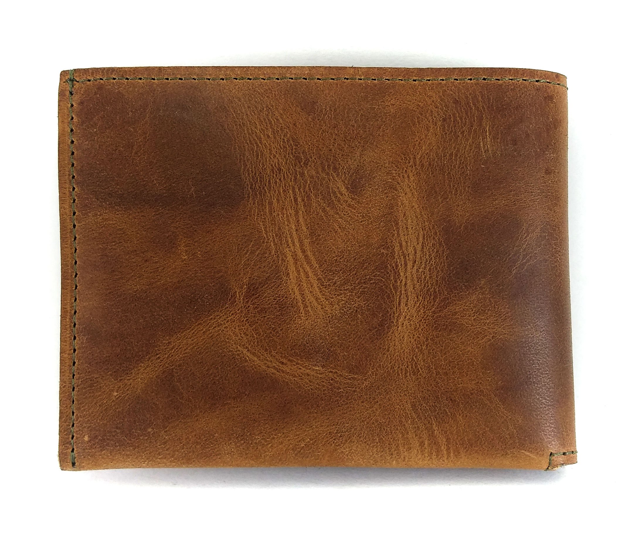 Genuine Leather Minimalist Two-Tone Wallet for Men - Slim RFID Blocking Bifold Wallet (Tan) - Perfect for Everyday Use, Travel & Business