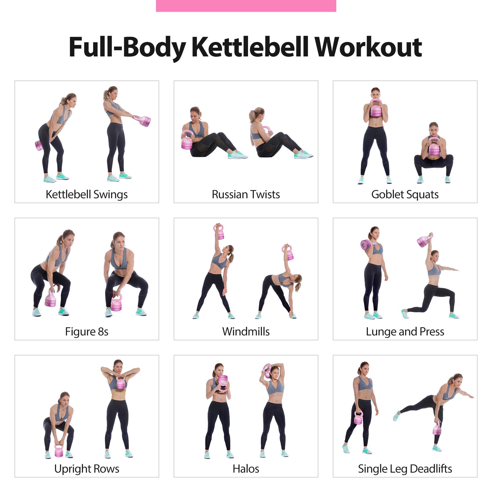 Adjustable Cast Iron Kettlebell Set - 5lb, 8lb, 9lb, 12lb Free Weights for Home Gym - Strength Training & Core Workouts - Perfect for Men & Women Fitness Enthusiasts - Ideal for CrossFit, HIIT, and Functional Training