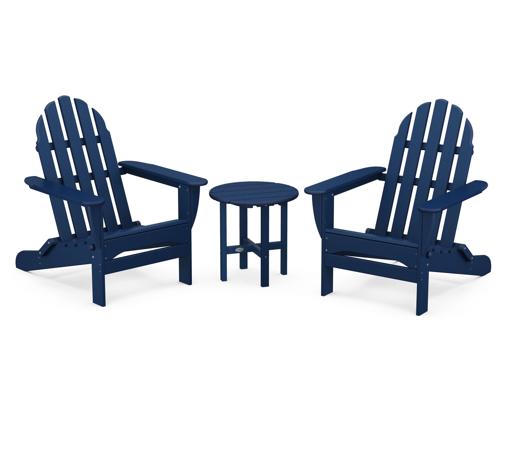POLYWOOD Classic Folding Adirondack Chair 3-Piece Set - Outdoor Patio Furniture for Deck, Poolside & Garden Relaxation