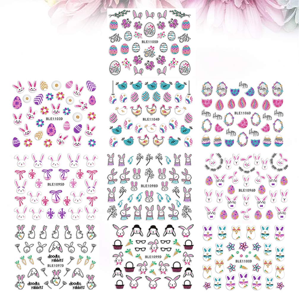 Beaupretty 10pcs 3D Flower Nail Stickers for Kids - Easter Party Nail Art, Scrapbook Embellishments, DIY Manicure Decor - Perfect for Easter Bunny Theme, Girls' Nail Art, and Kids' Party Favors