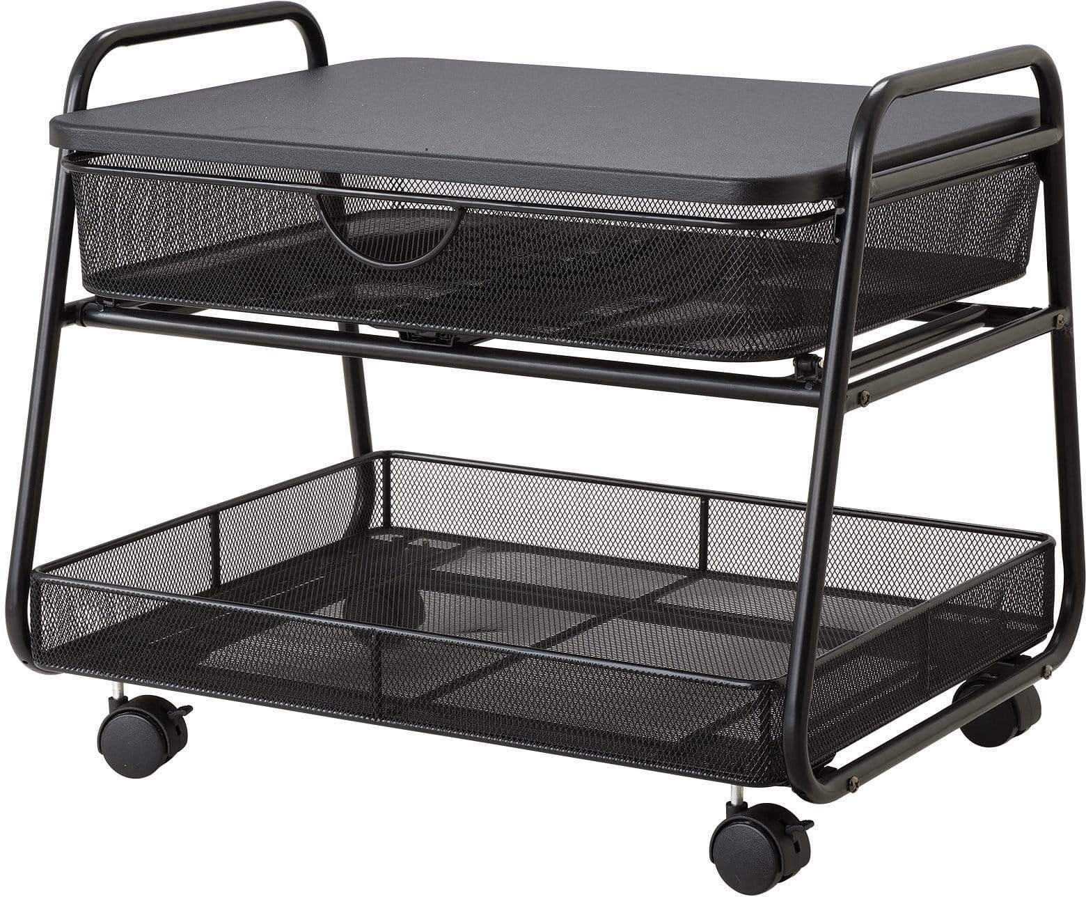 Safco 5208 Onyx Under Desk Machine Stand - Heavy Duty Adjustable Organizer for Office & Home Workspace | Perfect for Printers, Scanners & Electronics