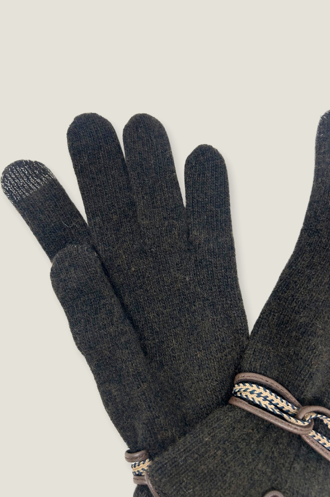Touchscreen Wool & Cashmere Blend Gloves for Women & Men - Soft Winter Gloves with Smartphone Compatibility, Warm Brown/Beige Knit Gloves - Perfect for Driving, Skiing & Outdoor Activities