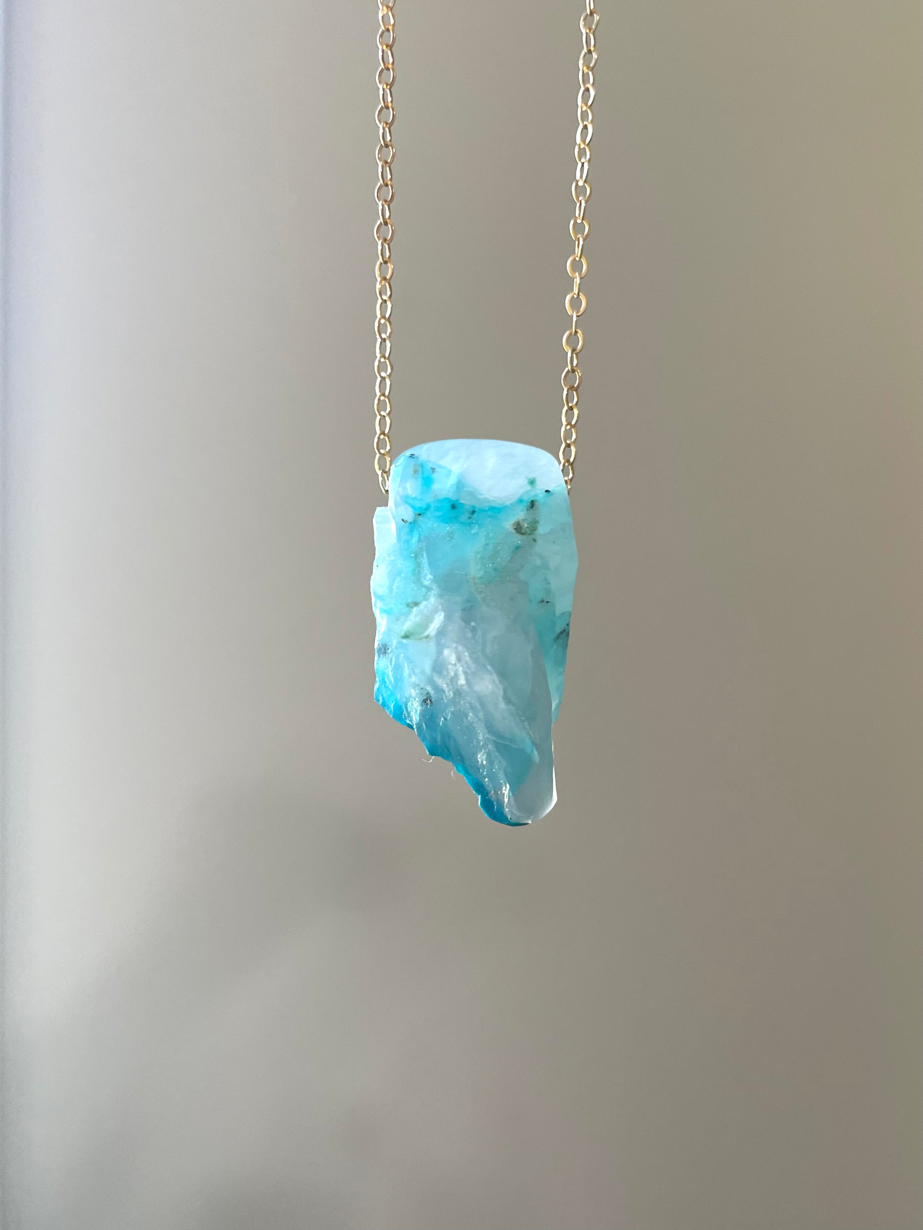 Raw Chrysocolla Pendant Necklace - Natural Stone Jewelry for Women, Healing Crystal Necklace for Spiritual Energy & Chakra Balancing | Perfect for Meditation, Yoga & Boho Fashion