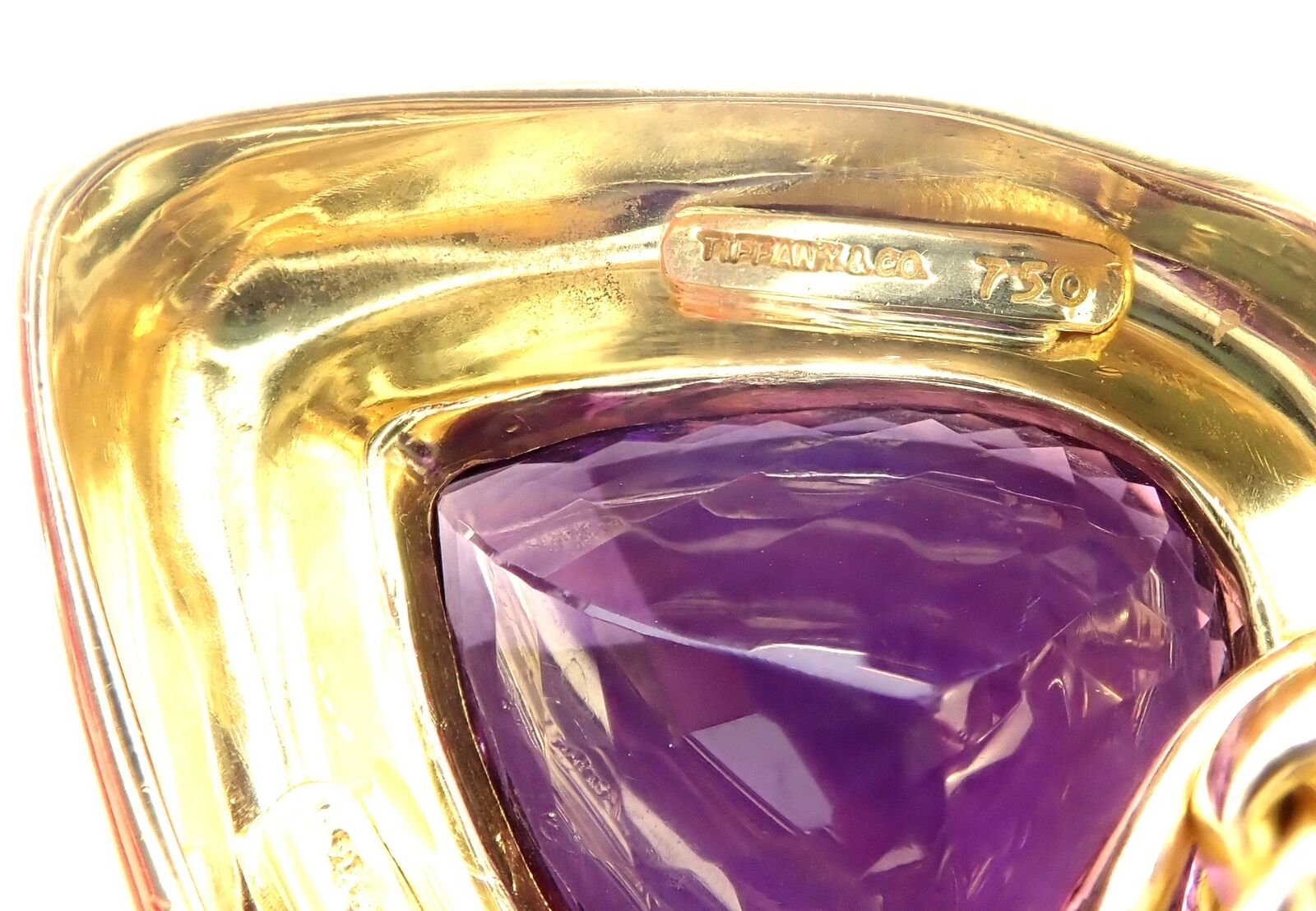Authentic Tiffany & Co Paloma Picasso 18k Gold Large Amethyst Pendant Necklace for Women - Elegant Jewelry Gift for Anniversary, Valentine's Day & Special Occasions