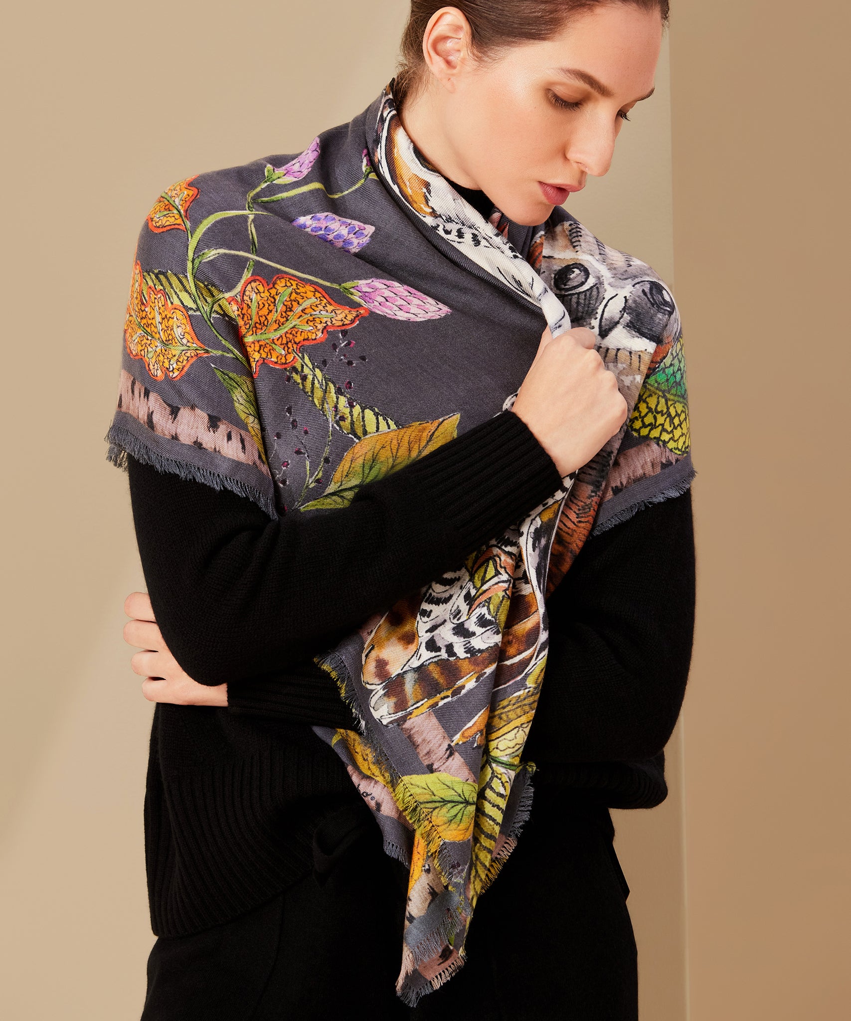 Hoot Hoot Square Scarf - Stylish Owl Print Fashion Scarf for Women - Perfect for Casual Outfits, Office Wear & Gift Giving