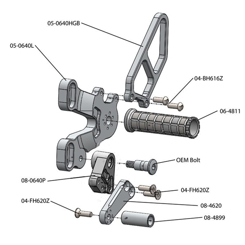 Ducati 848 1098 1198 848 EVO Rearset Foot Pegs - Black Adjustable Racing Rear Sets for Ducati Motorcycles | Perfect for Track Racing & Performance Upgrades