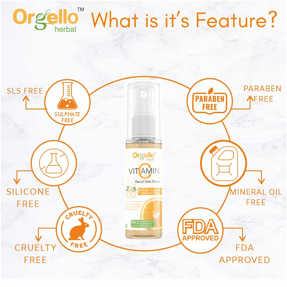 Organic Vitamin C Facial Toner & Lemon Honey Face Wash Set (100ml x 2) - SLS, Paraben & Mineral Oil Free for All Skin Types - Brightening & Hydrating Skincare Routine for Men & Women