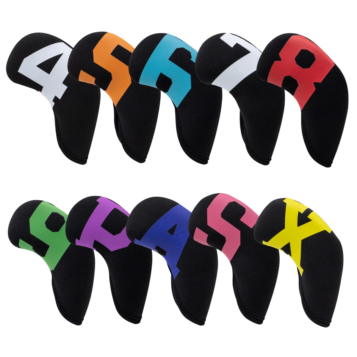 Premium Neoprene Golf Iron Head Covers Set (4/10pcs) - Colorful Numbered Iron Club Protectors for All Brands | Durable & Lightweight Golf Accessories for Practice, Travel & Course Protection