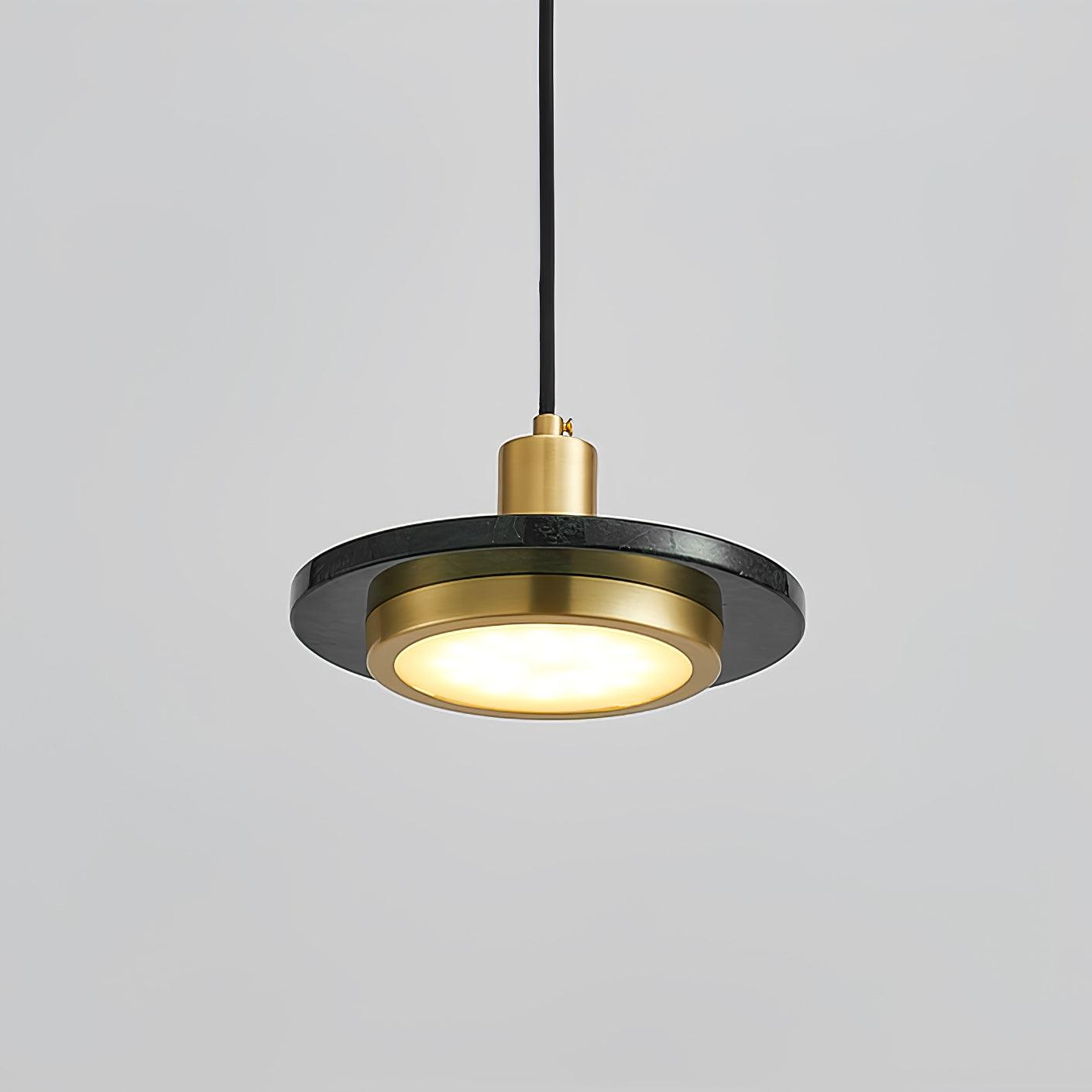 Modern Double Circle Pendant Light Fixture - Industrial Style Ceiling Lamp for Dining Room, Kitchen, Living Room & Bedroom