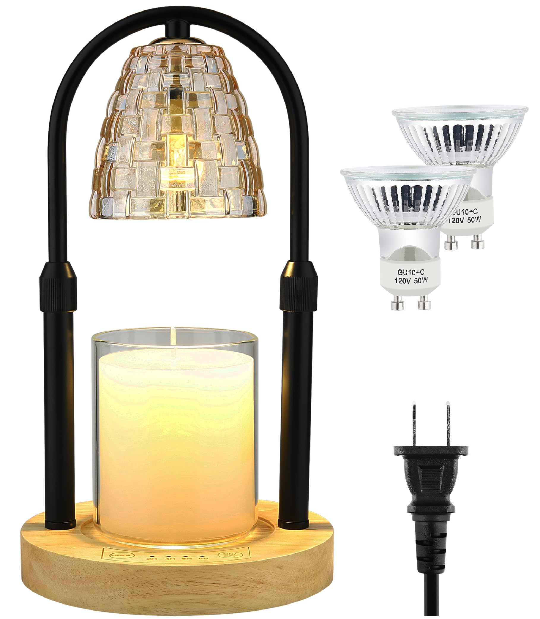AYL Candle Warmer Lamp with Timer - Electric Wax Warmer for Wax Melts & Jar Candles - Adjustable Brightness & Height - Home Decor Gift for Women - Perfect for Bedroom, Living Room & Office Aromatherapy
