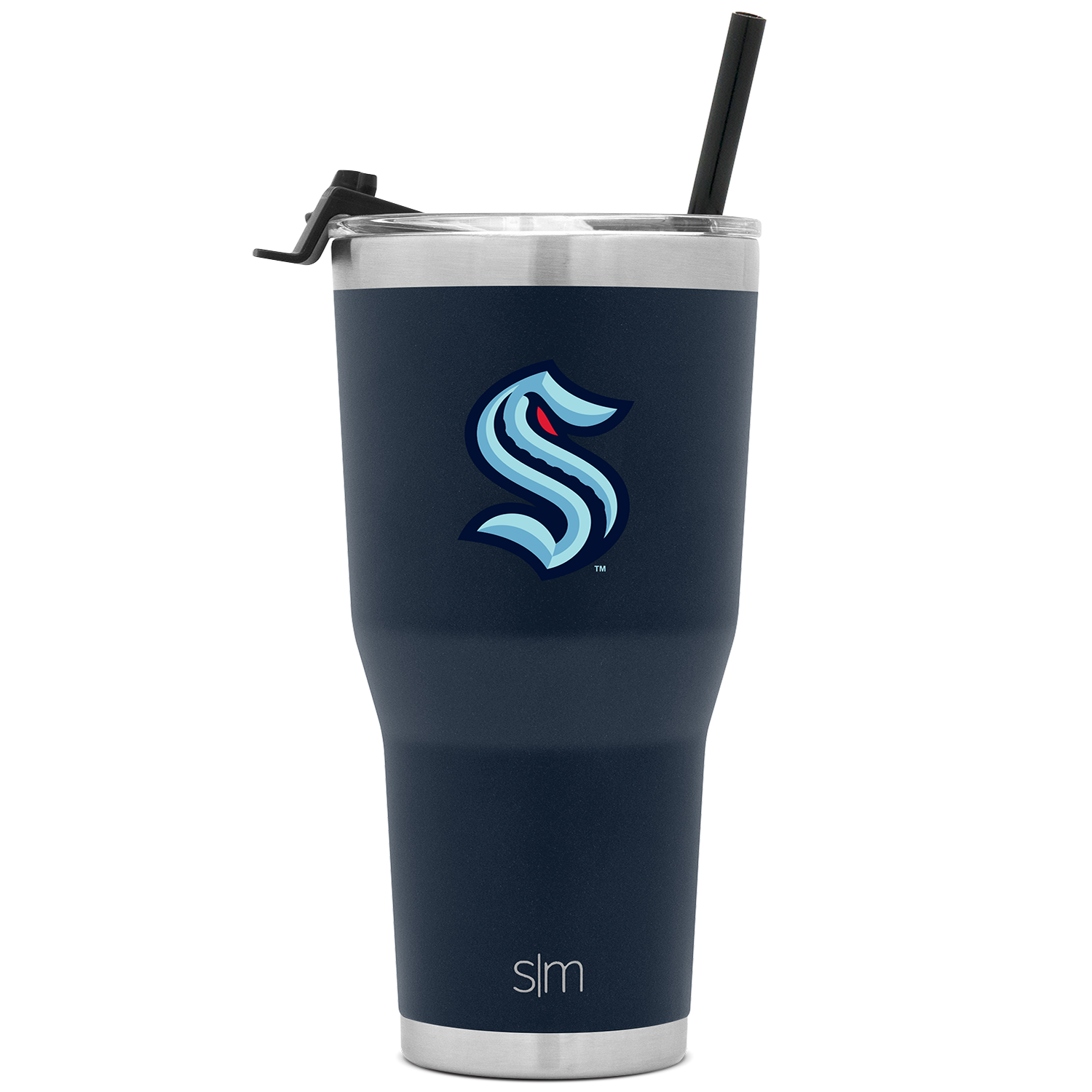 NHL® 30oz Insulated Tumbler with Flip Lid & Straw - Leakproof Stainless Steel Travel Mug for Hot & Cold Drinks - Perfect for Hockey Games, Camping, and Office Use