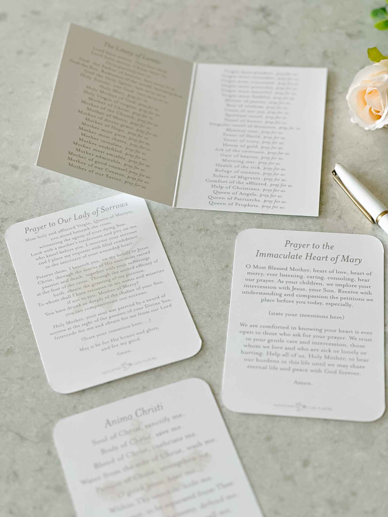 Catholic Monthly Devotion Prayer Card Bundle - Inspirational Religious Cards for Daily Worship, Bible Study & Gift Giving