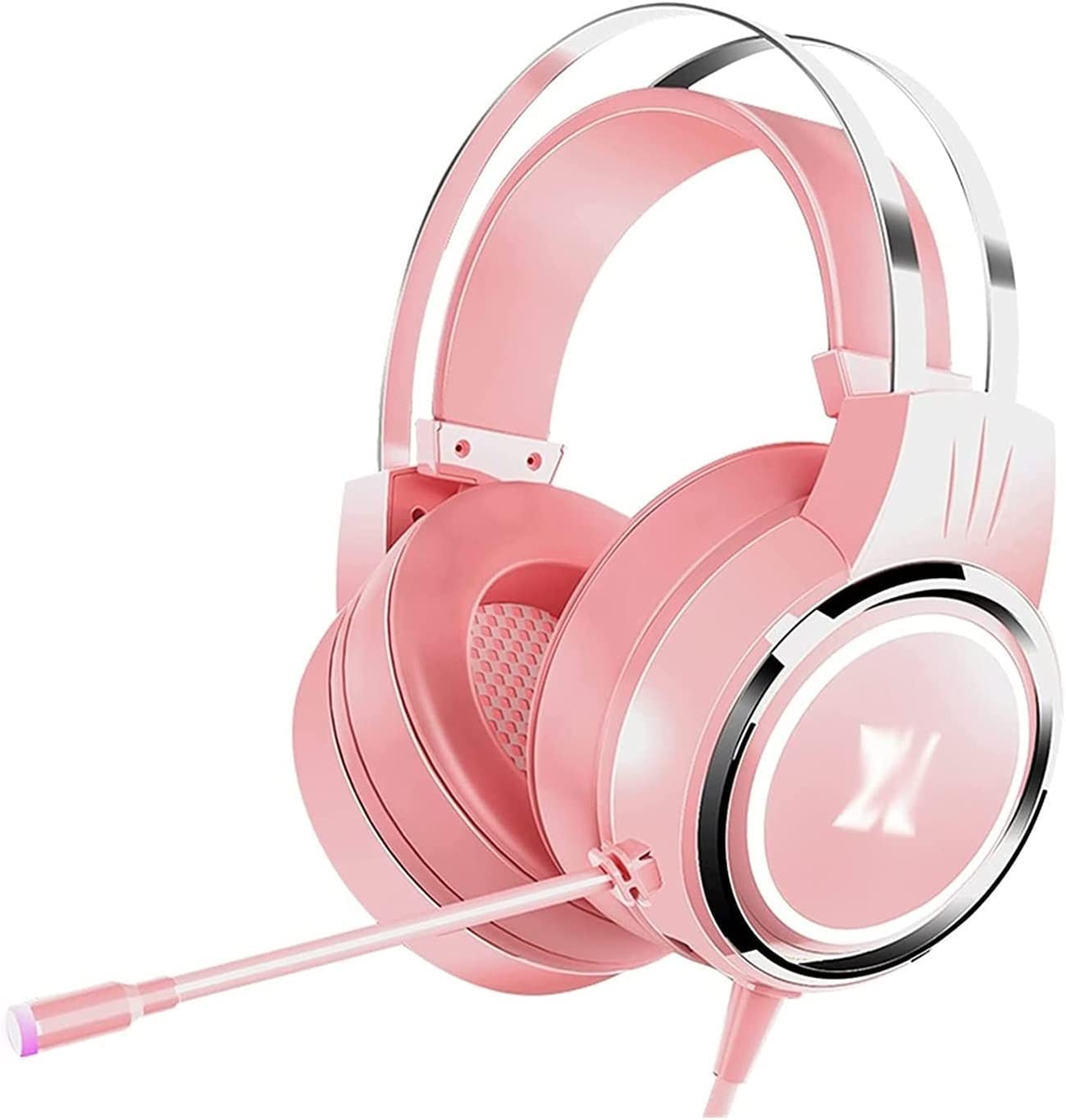 Corsehild Gaming Headset for PS4, PC, Xbox - Over Ear Headphones with Noise Cancelling Microphone, Bass Surround Sound, Soft Memory Earmuffs - Perfect for Online Gaming, Streaming & Video Calls