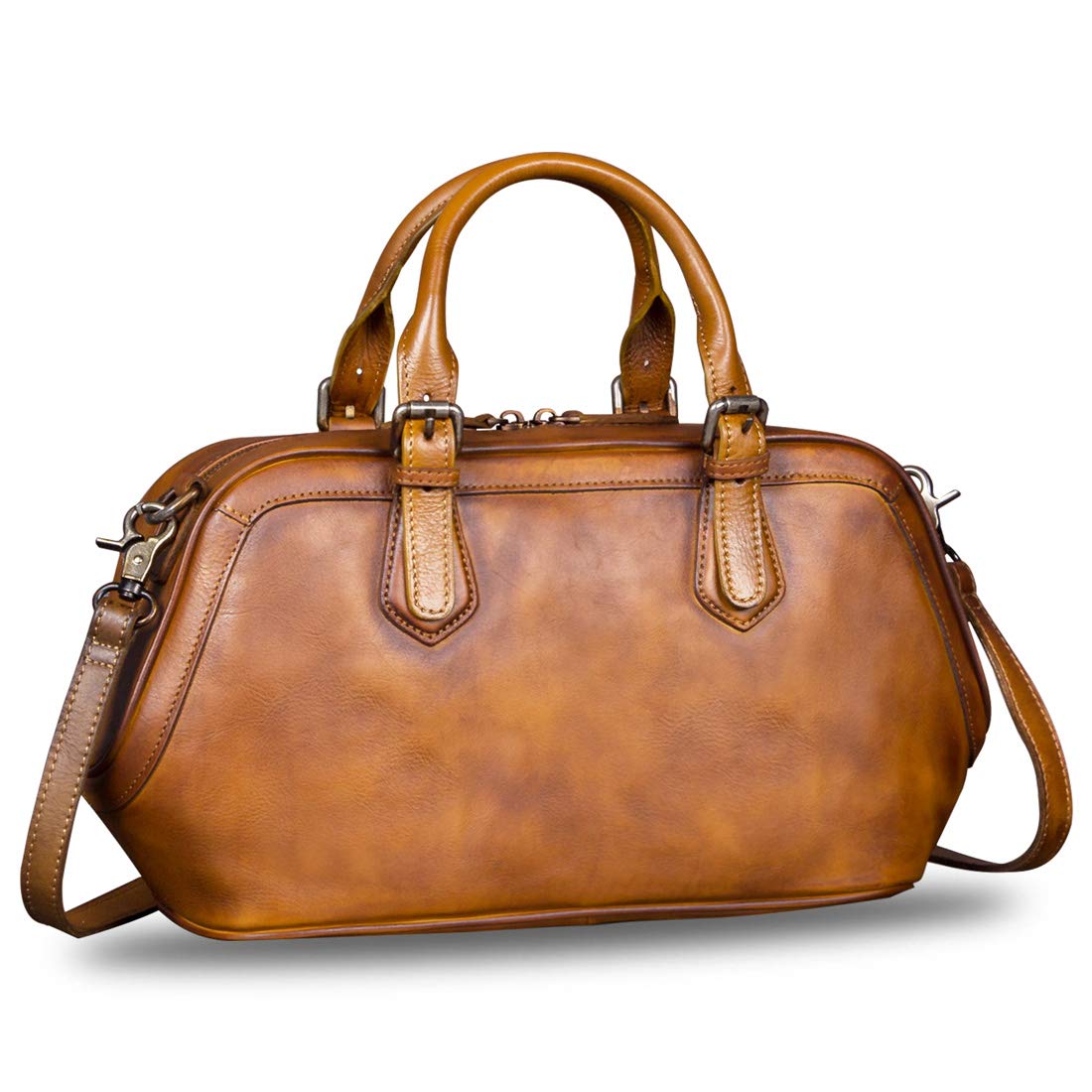 Genuine Leather Handbag for Women - Top Handle Satchel Purse with Adjustable Shoulder Strap - Fashionable & Handmade Leather Bag for Work, Travel & Everyday Use