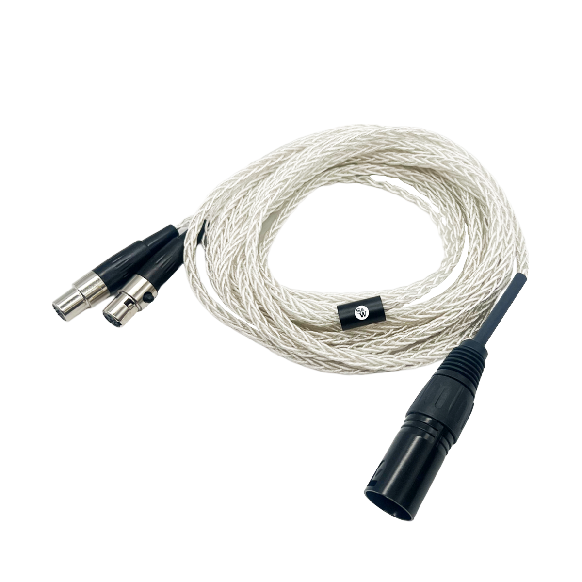 Premium Strauss & Wagner Cannes Mini XLR 4-Pin Balanced Headphone Cable - 8-Core OFC Silver Plated for Audiophiles - Perfect for Studio Recording & High-End Audio Systems