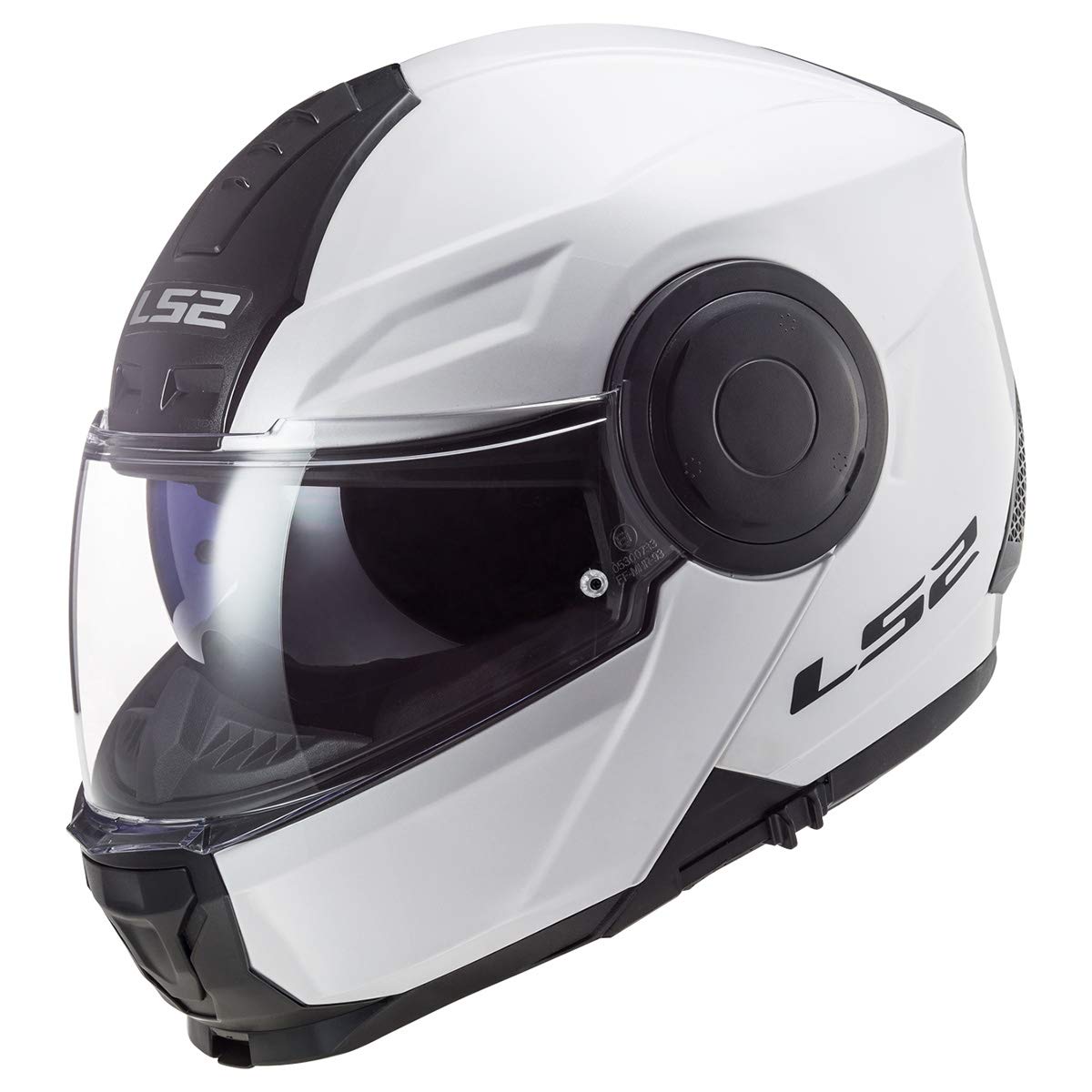 LS2 Helmets Horizon Modular Motorcycle Helmet with Sun Shield - Gloss White (Small) - Comfortable & Safe for Commuting, Touring & Adventure Riding