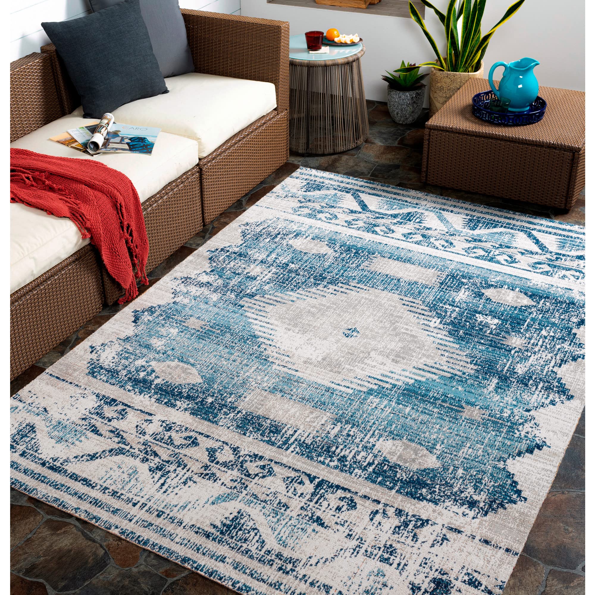 Livabliss Huntington Beach Global Bohemian Outdoor Area Rug 6'7