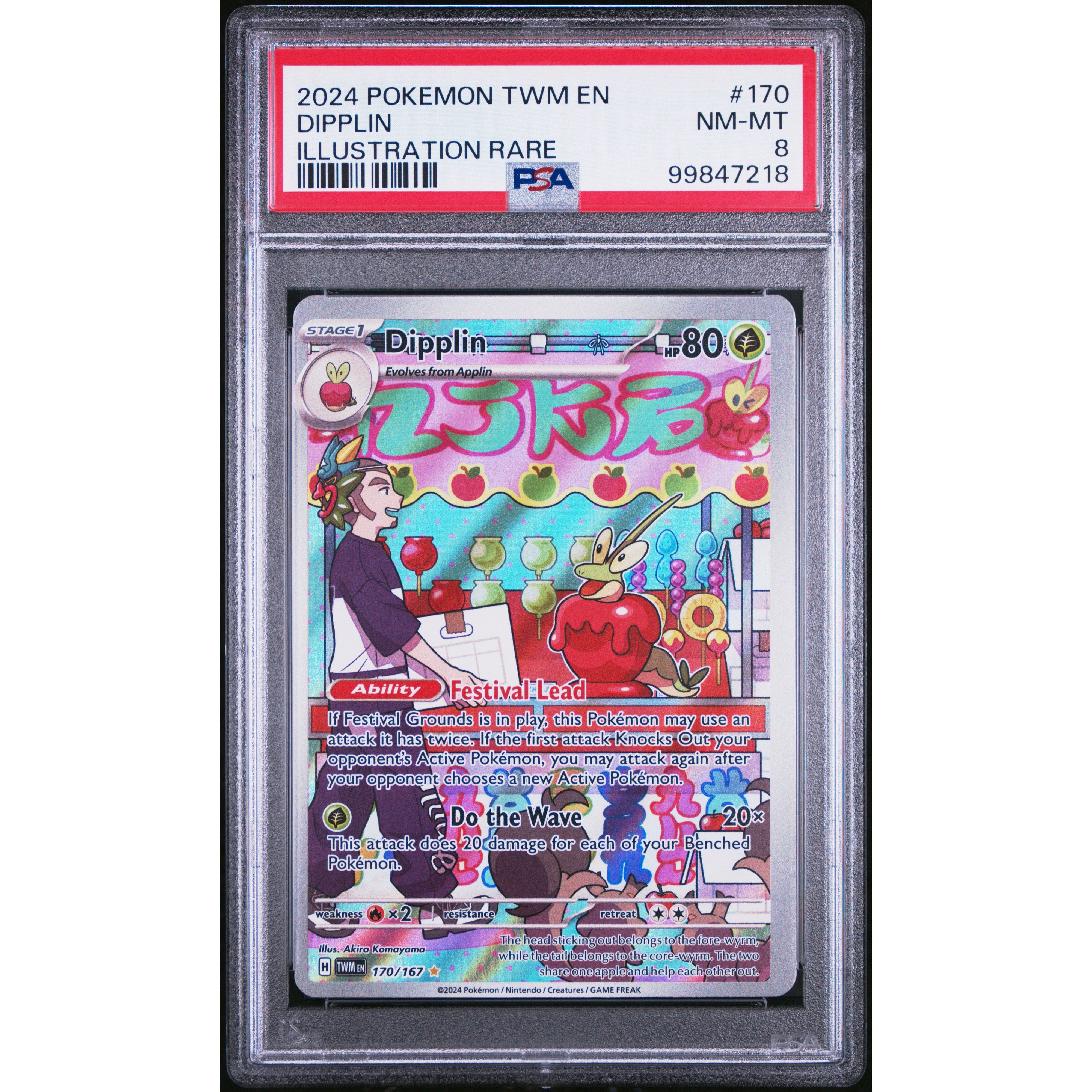 2024 Pokemon Twilight Masquerade Dipplin 170/167 PSA 8 Graded Card - Rare Collectible for Pokemon TCG Players & Investors | Perfect for Gaming Tournaments, Display Collections & Investment Portfolios