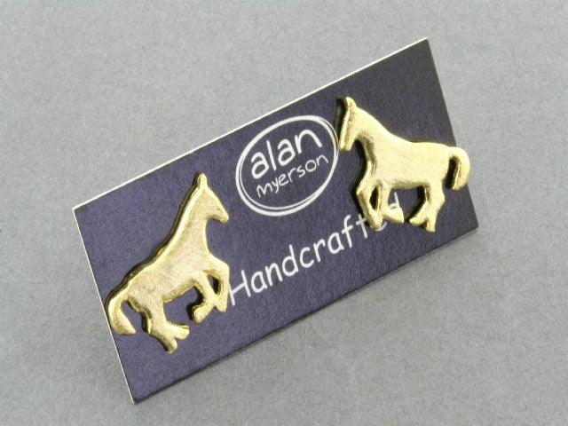 22K Gold Plated Silver Horse Stud Earrings - Elegant Equestrian Jewelry for Women | Perfect for Western Rides, Ranch Parties & Cowgirl Fashion