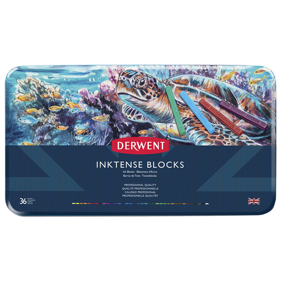 Derwent Inktense Watercolor Pencils - Set of 36 Vibrant Colors in Metal Tin | Perfect for Artists, Sketching & Watercolor Painting Techniques
