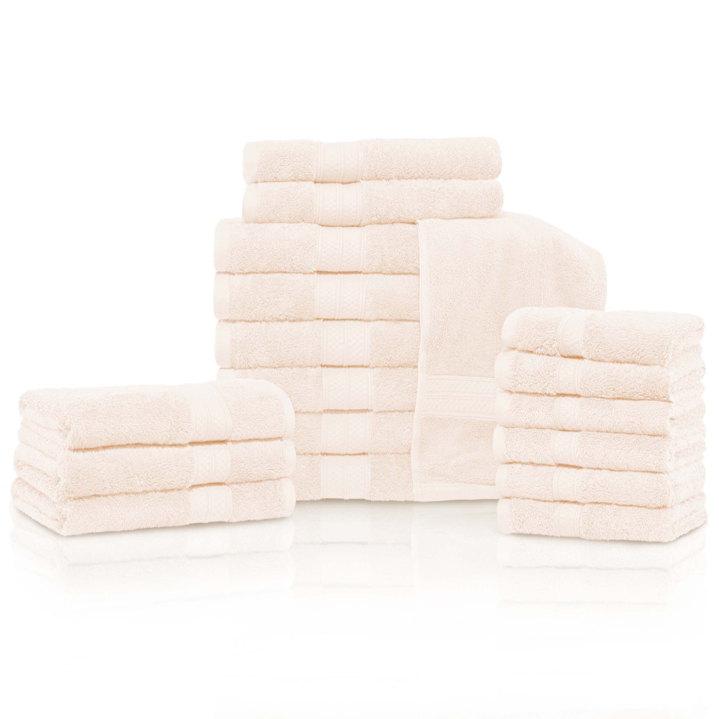 18-Piece Rayon Bamboo Blend Ultra Soft Towel Set | Eco-Friendly & Absorbent Bath & Kitchen Towels for Home & Spa