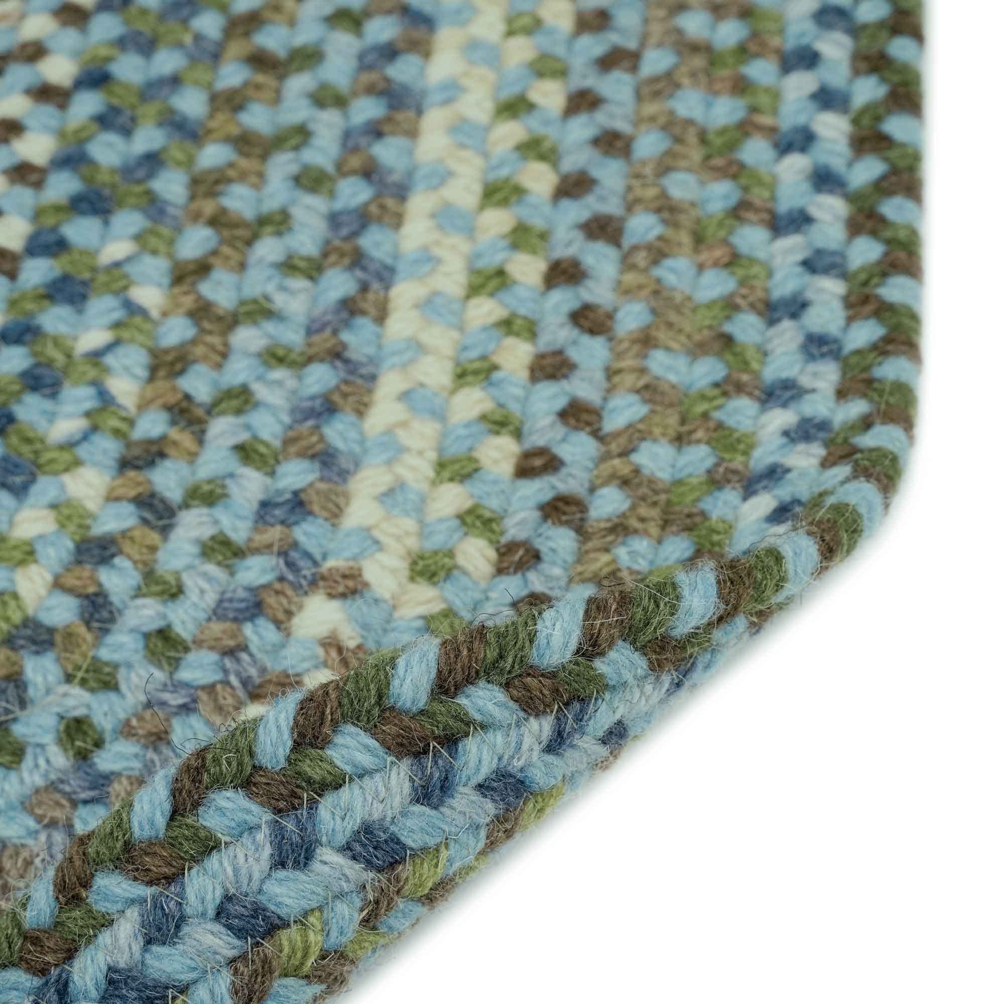 Capel Rugs Manchester Round Braided Area Rug 7' Light Blue - Perfect for Living Room, Bedroom, or Nursery Decor