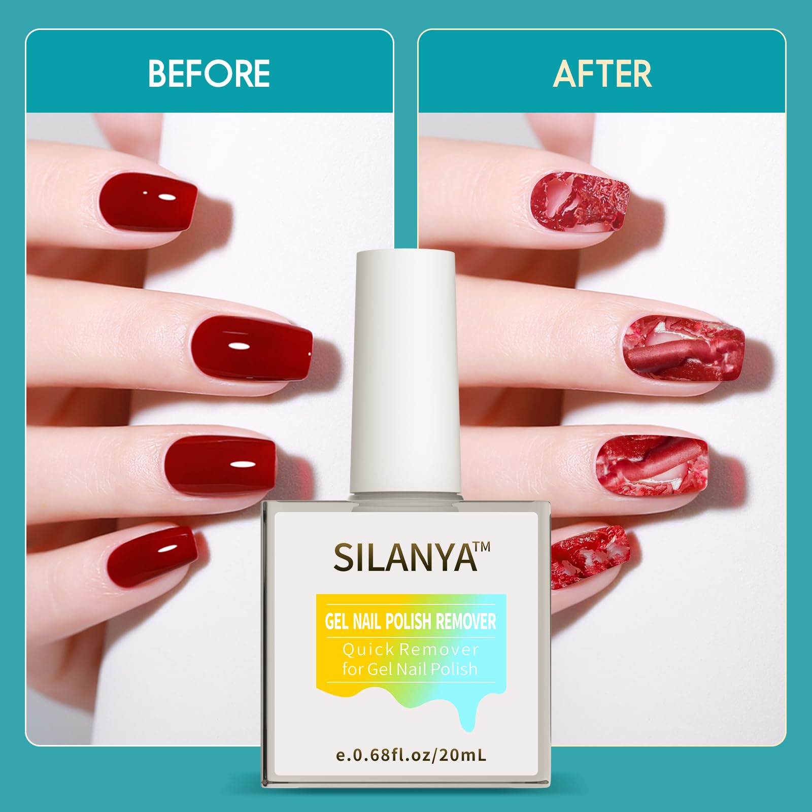 Professional Gel Nail Polish Remover Kit - Fast Acting in 3-5 Minutes, No Foil Needed, 20ml x 2 Pack for Salon & Home Manicure - Perfect for DIY Nail Care & Gel Polish Removal