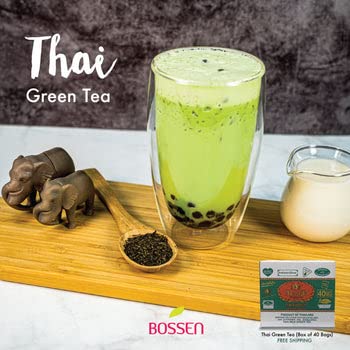 Premium Thai Green Tea Bags - 40 Count, Authentic & Aromatic for Iced Tea, Bubble Tea & Relaxation - Perfect for Home, Office & Gifting