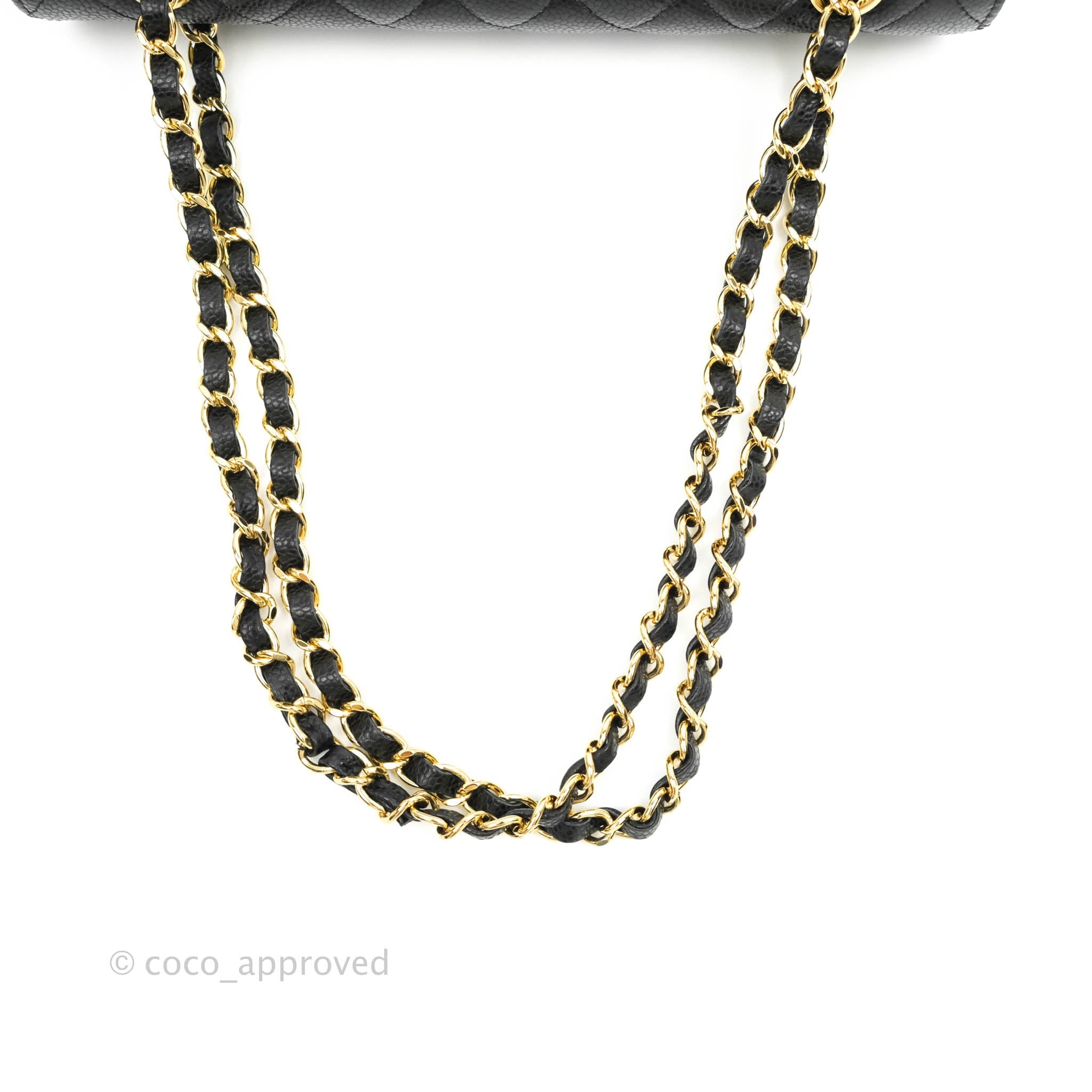 Chanel Classic Medium Double Flap Bag - Black Caviar Leather with Gold Hardware | Luxury Handbag for Women, Perfect for Work, Evening & Special Occasions
