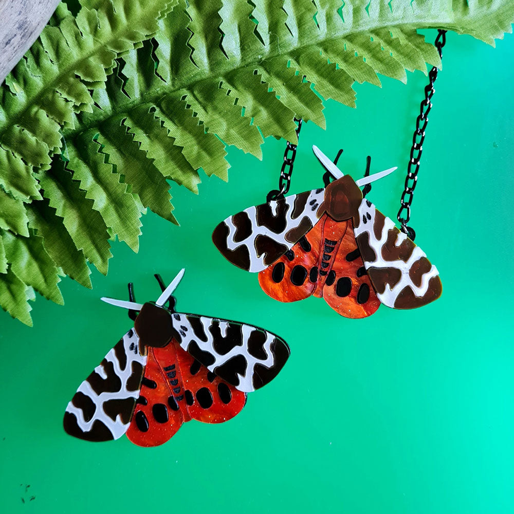 Elegant Garden Tiger Moth Brooch - Vintage Butterfly Jewelry by Cherryloco - Perfect for Women's Fashion Accessories, Gift Giving & Special Occasions
