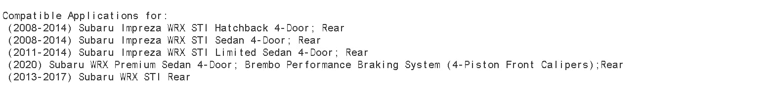 PowerSport Rear Brake Pads and Rotors Kit - Semi Metallic Brake System for 2008-2014 Subaru Impreza & 2013-2017 WRX STI | High-Performance Braking for Street and Track Use
