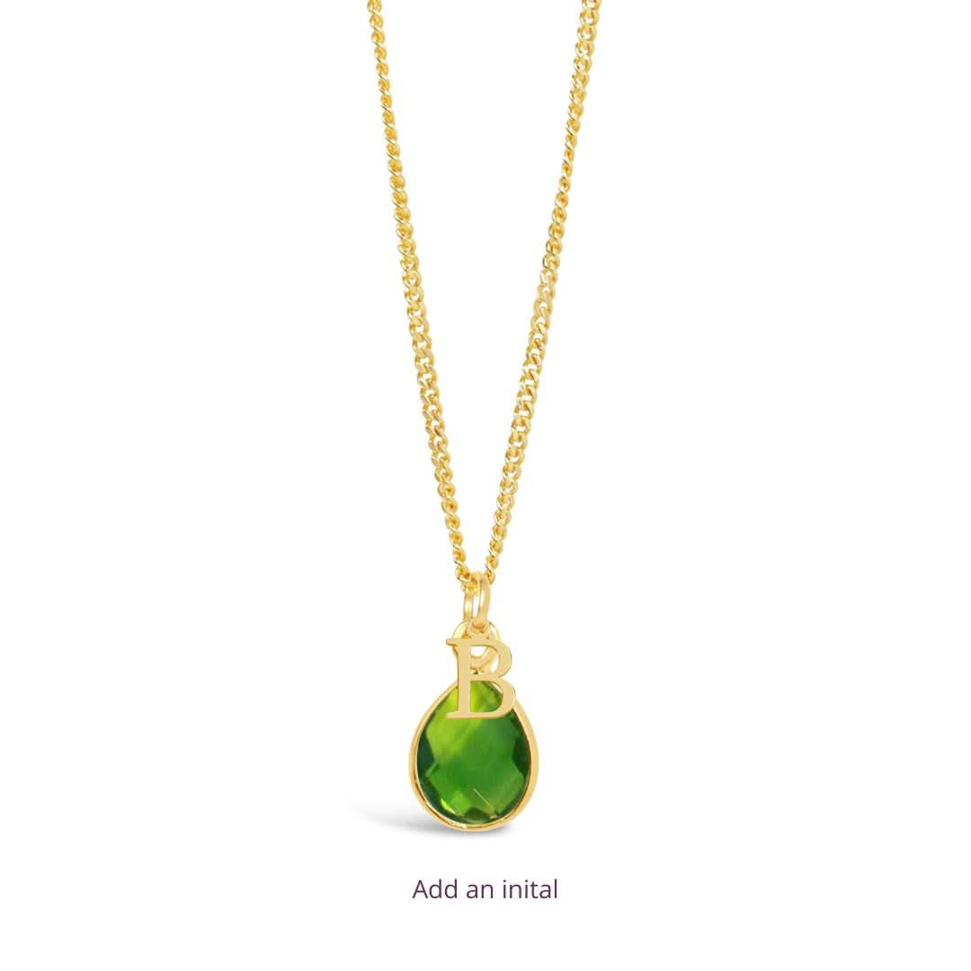 Peridot Charm Necklace - 14K Gold August Birthstone Jewelry for Women | Perfect Birthday Gift & Everyday Elegance
