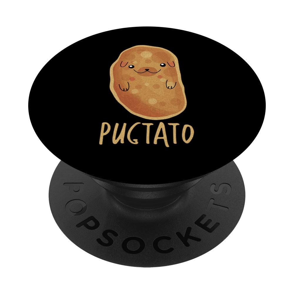 Funny Pug Potato Pun PopSocket - Swappable PopGrip for Dog Lovers | Perfect for Phone, Tablet & Laptop Use