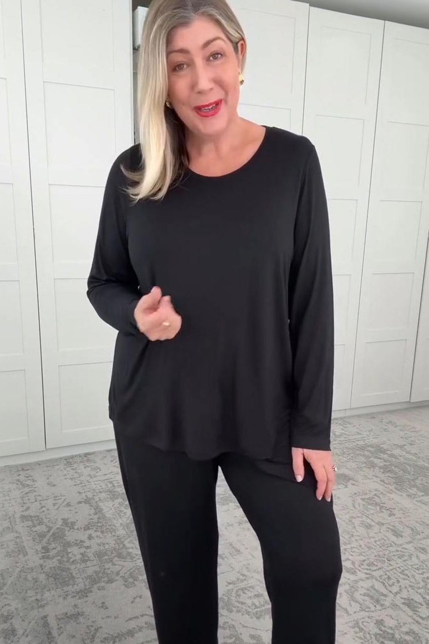 Classic Bamboo Pants for Women - Soft & Breathable Black Lounge Pants - Perfect for Yoga, Sleepwear & Casual Wear