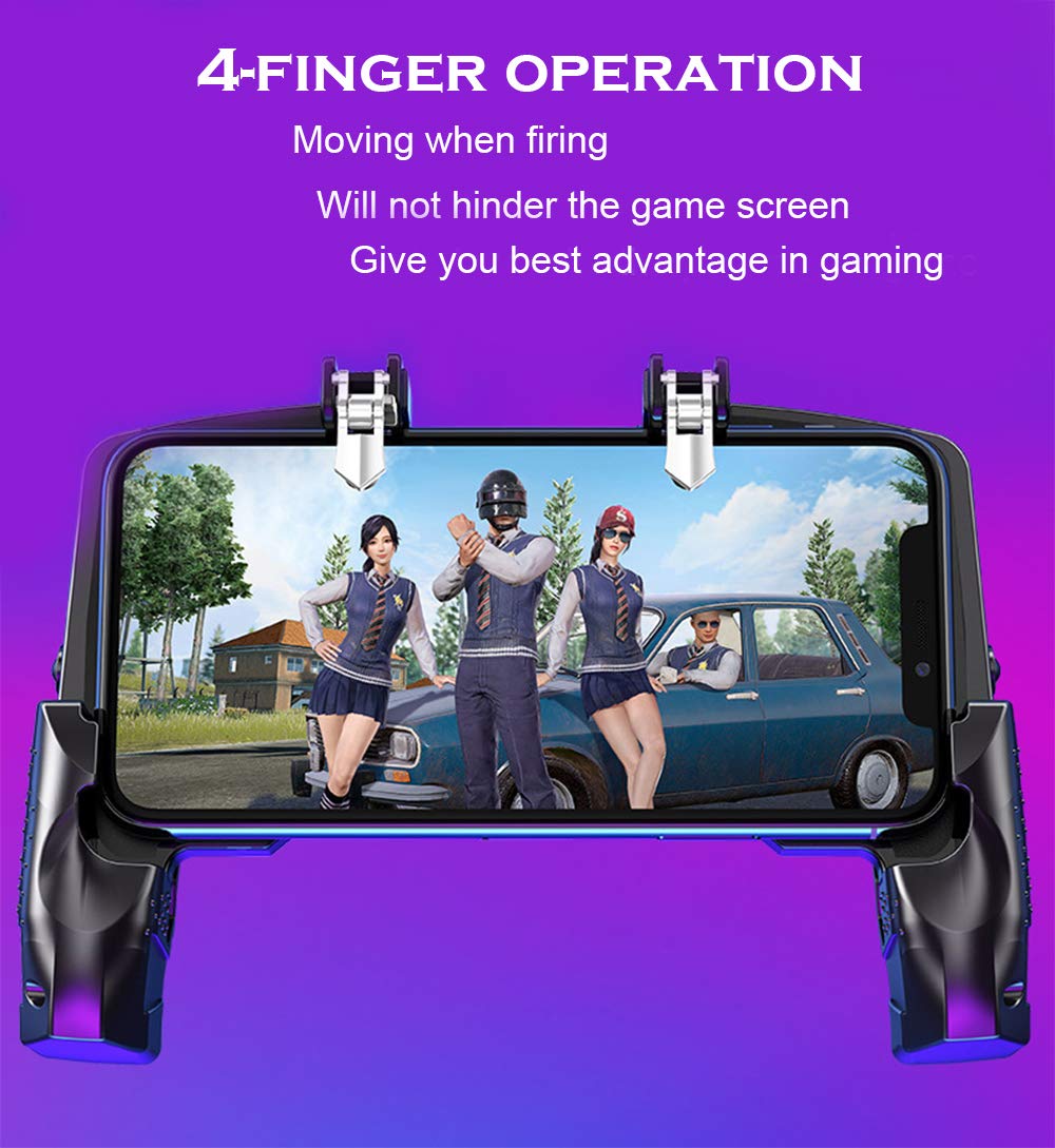 Wireless Mobile Game Controller for PUBG, Call of Duty, Fortnite - Sensitive Trigger Buttons & Joystick for iPhone & Android (4.7-6.5 Inch) - Perfect for FPS Gaming, Battle Royale & Competitive Play