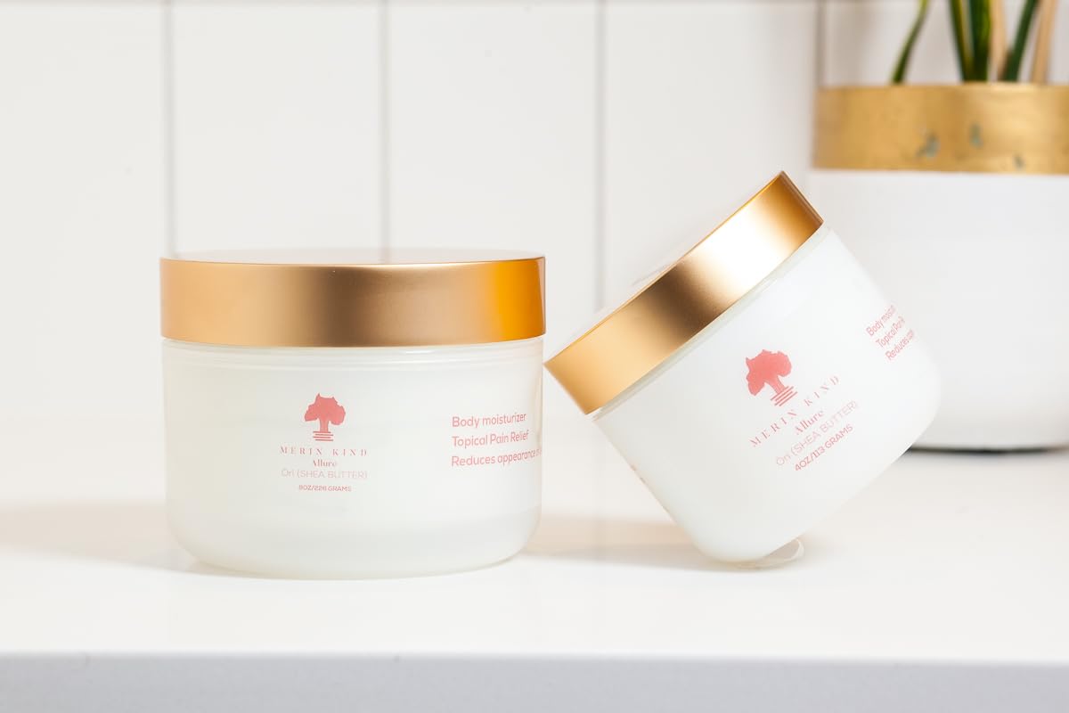 Organic Whipped Shea Body Butter for Dry Skin & Hair Care - Natural Moisturizer with Avocado & Baobab Oil - No Parabens, Cruelty-Free - Blue Tansy Vanilla Wild Orange Scent - 4 oz - Perfect for Daily Hydration & Spa Nights