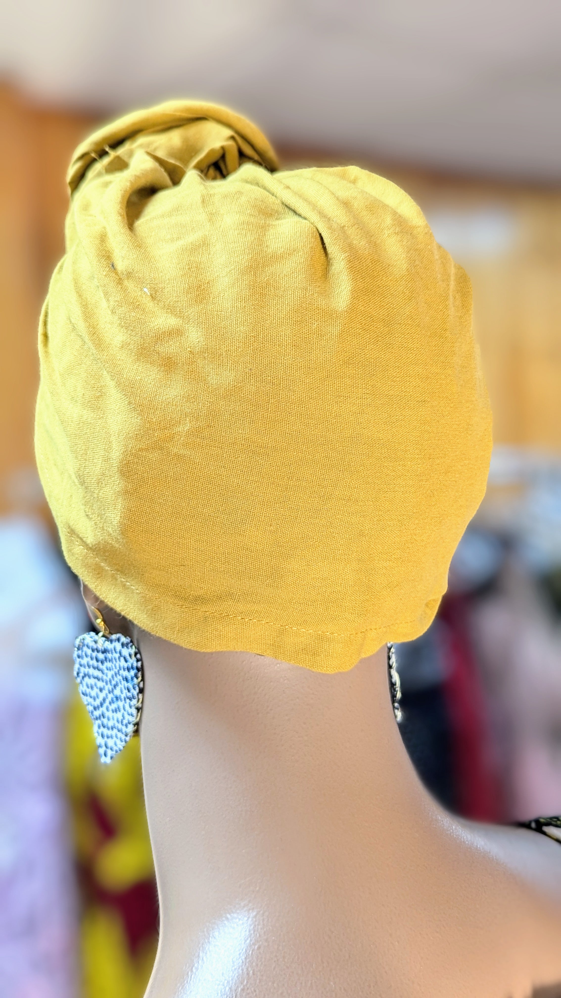 Dupsie's Golden Aura Pre-Tied Head Wrap Hat with Bun - Stylish Turban Headband for Women | Perfect for Yoga, Running, Workouts & Everyday Fashion (DPDM301PT2)