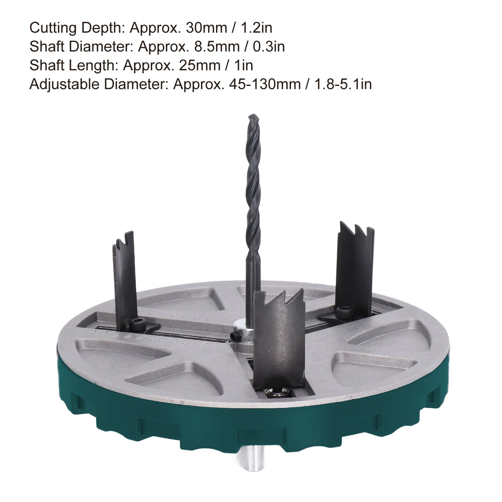 Adjustable Hole Saw Cutter 1.8-5.1in with 3 Blades - Woodworking & DIY Projects
