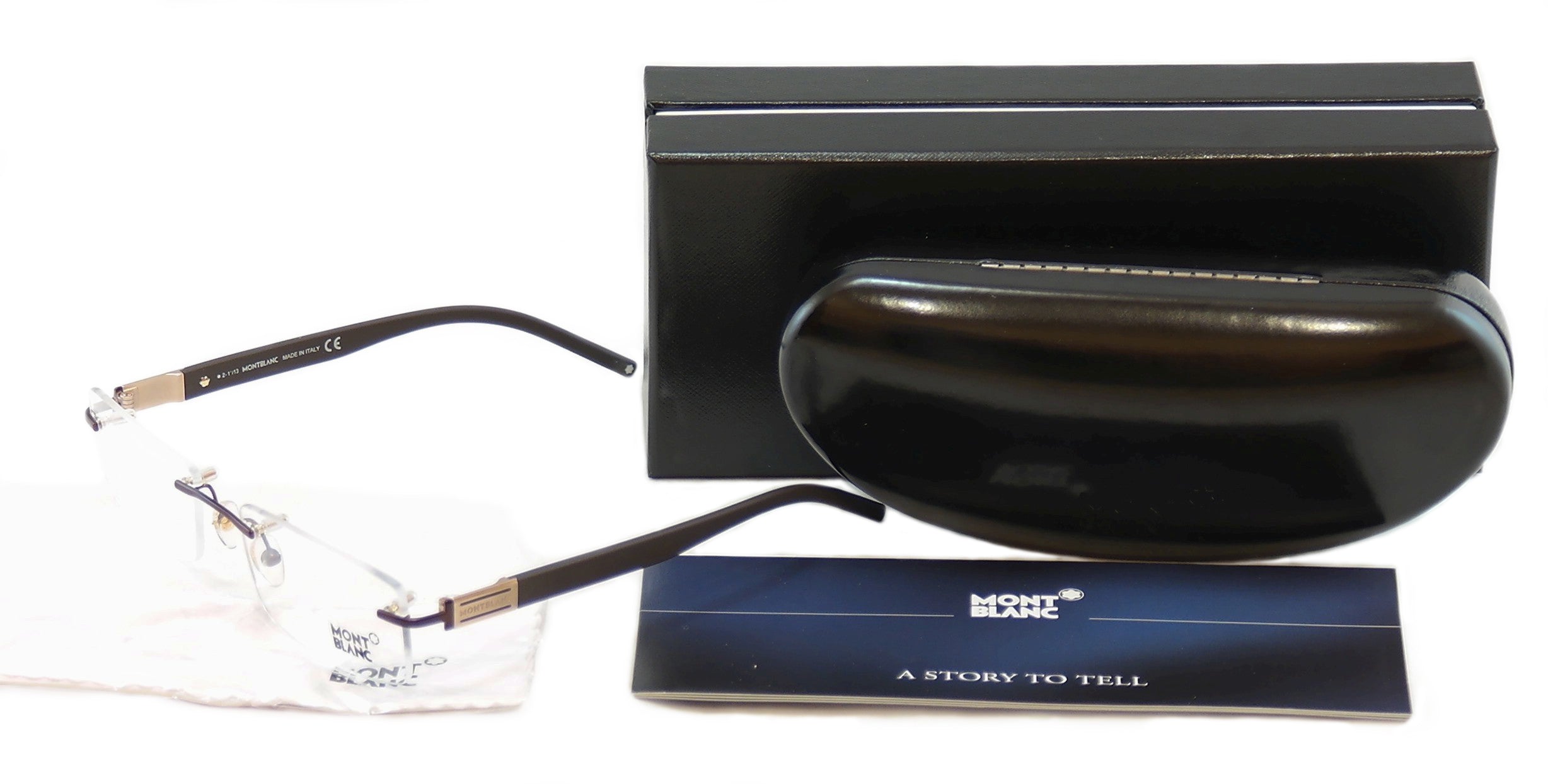 Mont Blanc MB382 049 Eyeglasses Frame - Matte Brown Plastic & Metal Italian Design (55-18-140) | Premium Reading Glasses for Work & Fashion Accessories