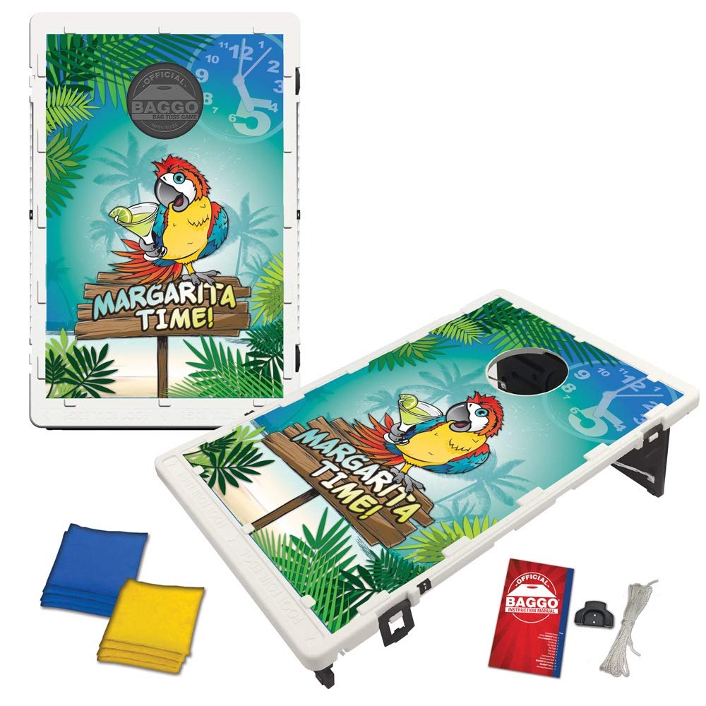 Baggo Margarita Time Parrot Bean Bag Toss Game - Outdoor Lawn Party Game for Adults & Kids - Perfect for Backyard BBQ, Tailgating, and Beach Parties