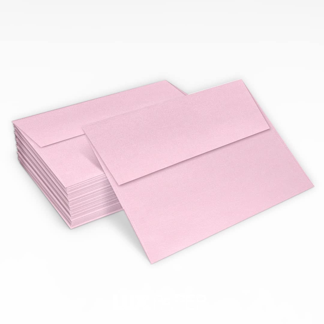 Premium A2 Invitation Envelopes (4 3/8 x 5 3/4 Inches) - 1000 Pack Rose Quartz Pink Metallic Finish for Wedding, Birthday & Special Event Stationery