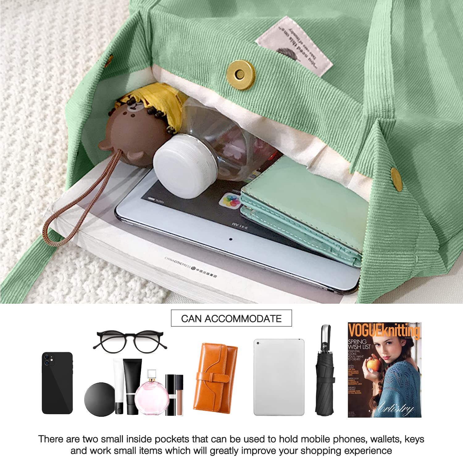 Stylish Women's Tote Bags for Grocery Shopping - Large Reusable Shoulder Bag for Work, Beach & Daily Use